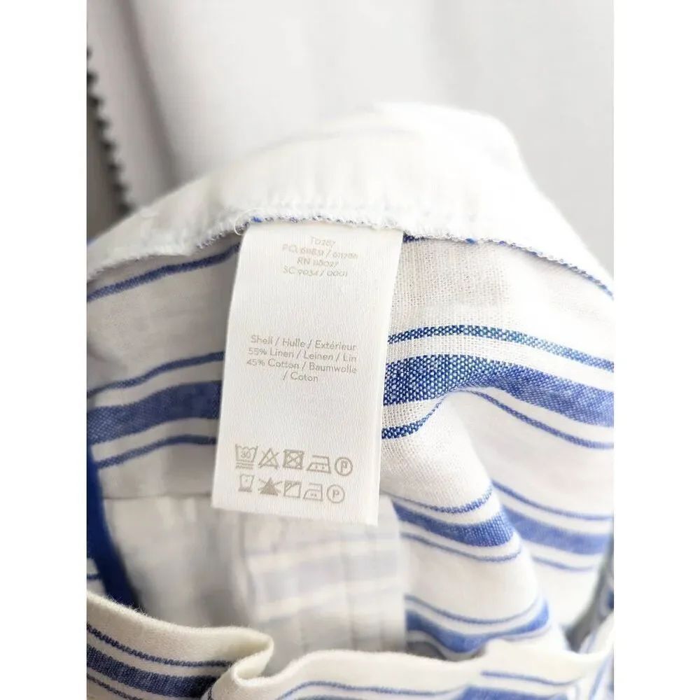 Boden St Ives paperbag striped linen blend trousers pants US 6 - Picture 10 of 11